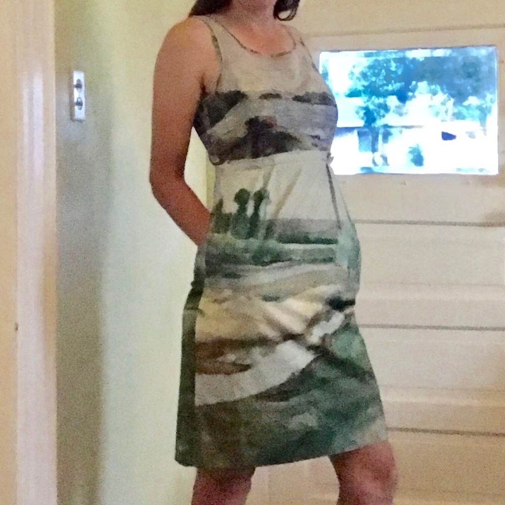 Odille watercolor print dress